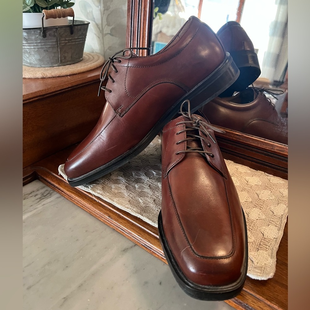 FLORSHEIM Classic Comfortech DM2 Leather Apron Toe‎ Dress Shoes Brown Men's 9.5